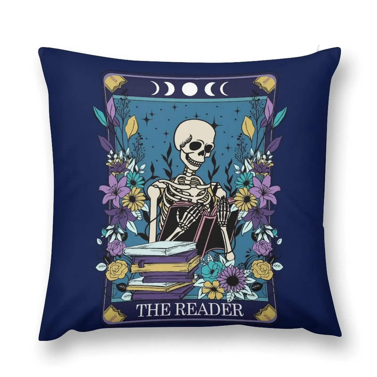 Funny tarot card with skeleton - the Reader Throw Pillow Decorative Sofa Cushions Plaid Sofa New year pillow