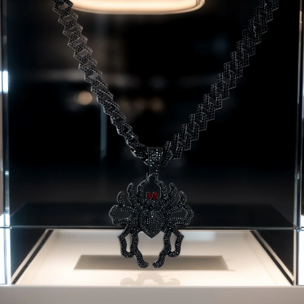 

2PC Men's Hip Hop Spider Pendant Necklace Set Themed Perfect for Daily Wear And Gift for Fans of Spider Man