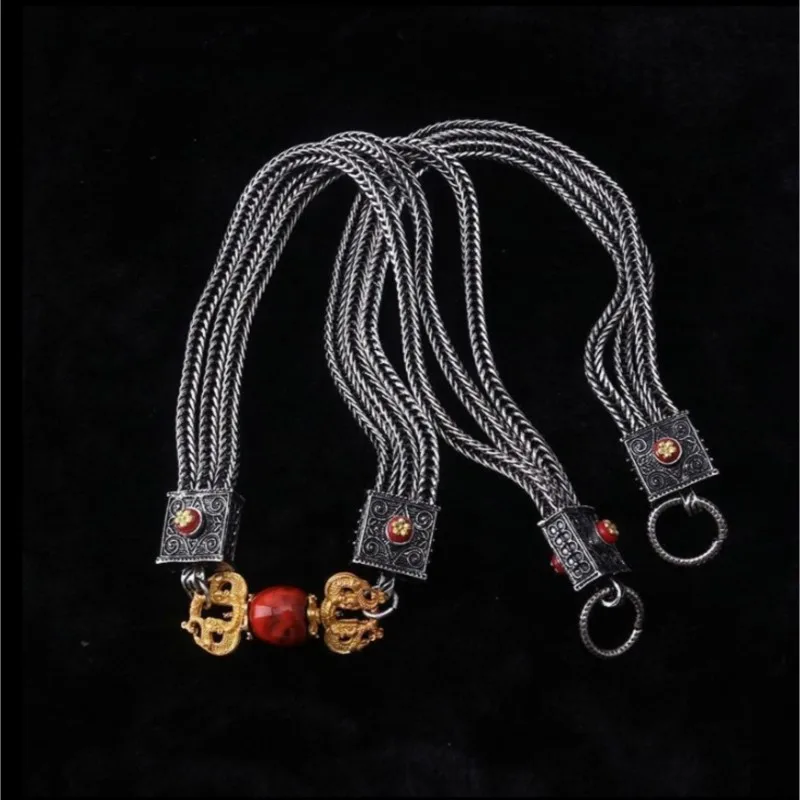 Vintage Alloy Tibetan Waist Chain Metal Decorative Belt Couple Traditional Robe Accessory Ethnic Stage Performance Accessories