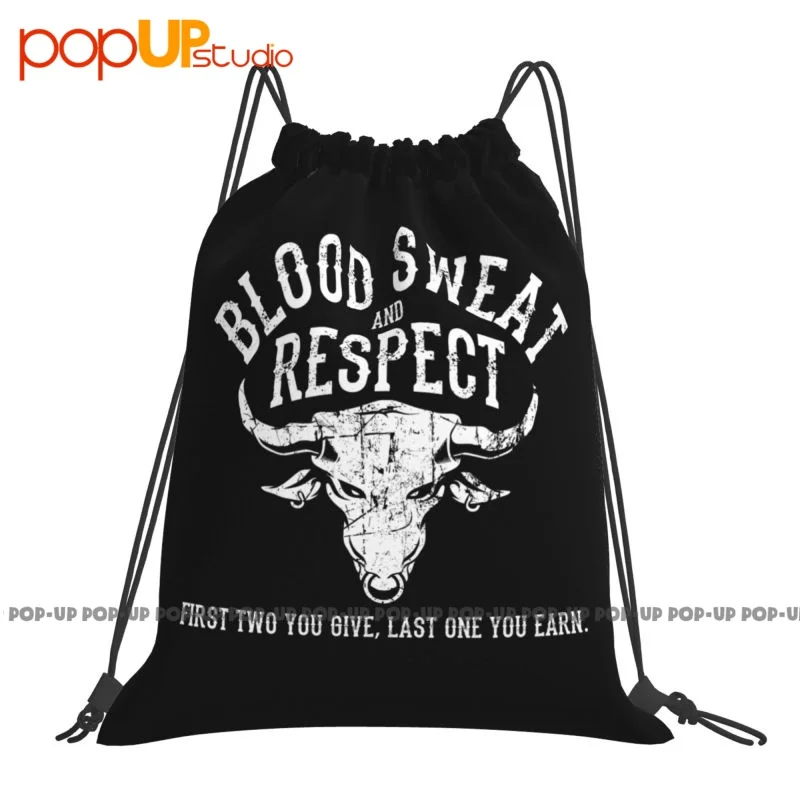 First Two You Give Last One You Earn Blood Sweat Respect Drawstring Bags Gym Bag Softback Gym Tote Bag