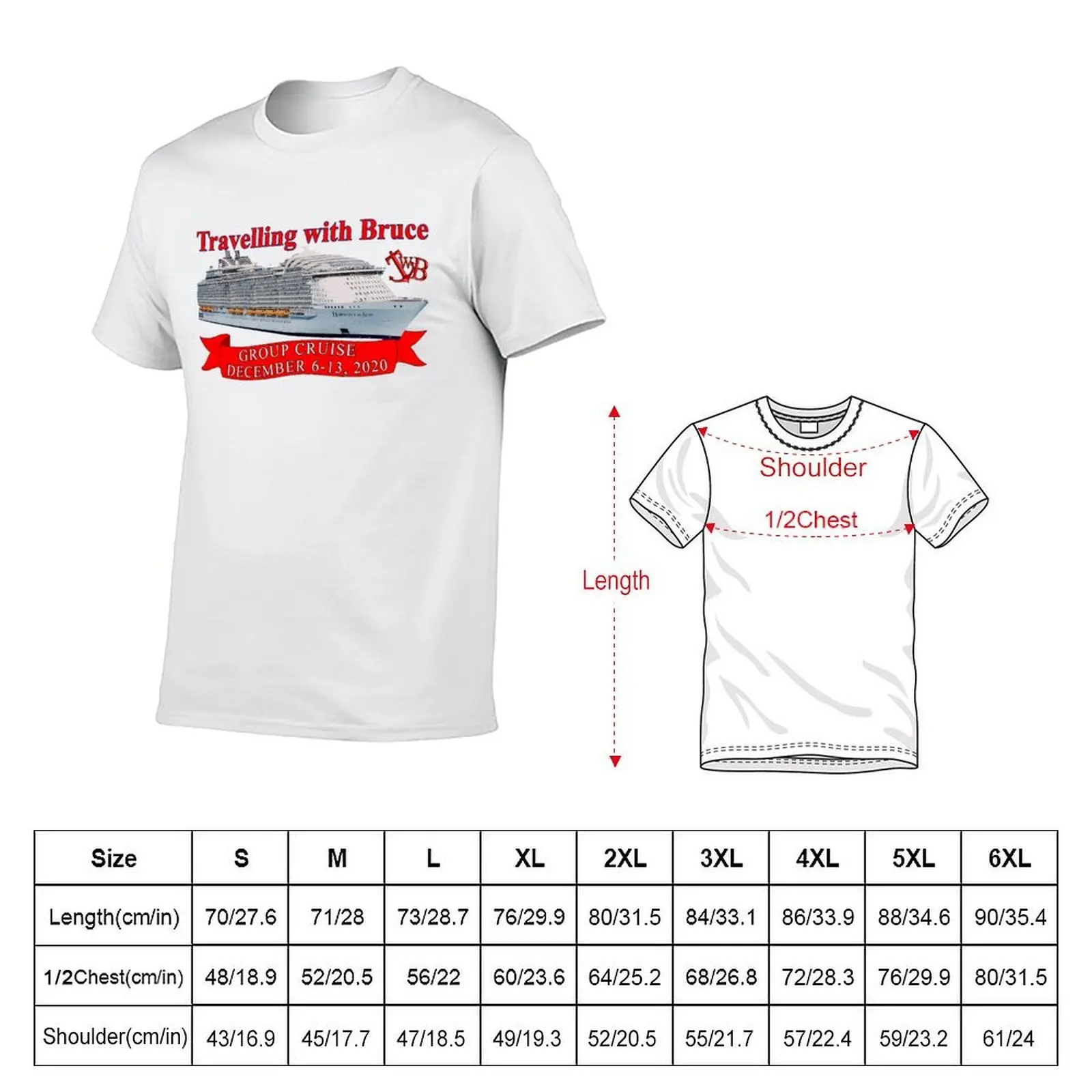 Travelling with Bruce Group Cruise Logo T-Shirt Luxury man for a boy black t-shirts for men