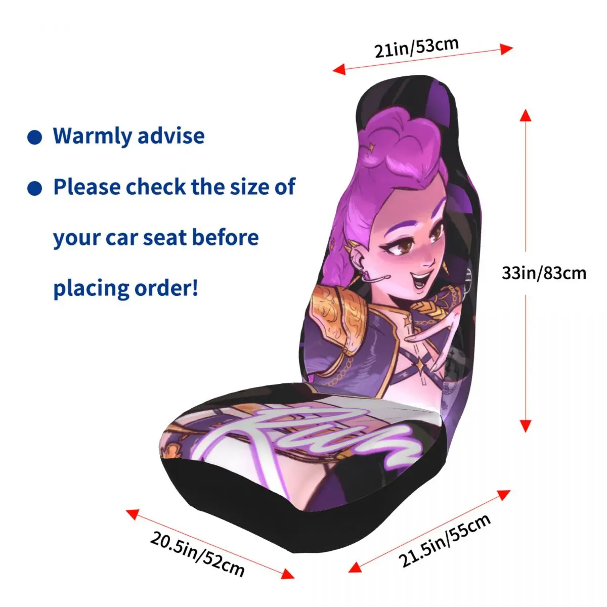 KPop Demons Hunters Huntrix Rumi غطاء مقعد السيارة العالمي حامي الملحقات الداخلية النساء مقاعد السيارة يغطي