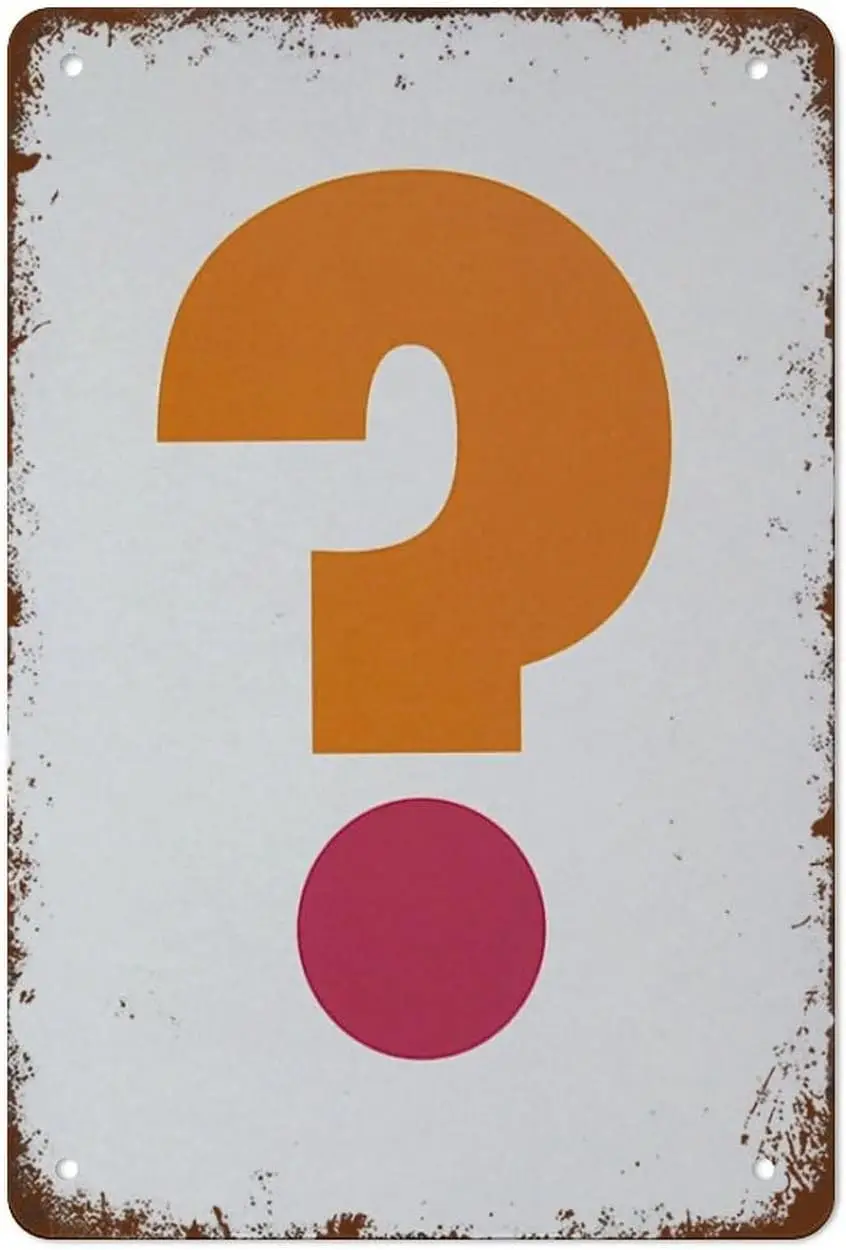 Metal Tin Sign Question Mark Wall Sign Decor For Home Kitchen Wall Bar Coffee Shop Decoration Laundry Room Gym Garage Decor sign