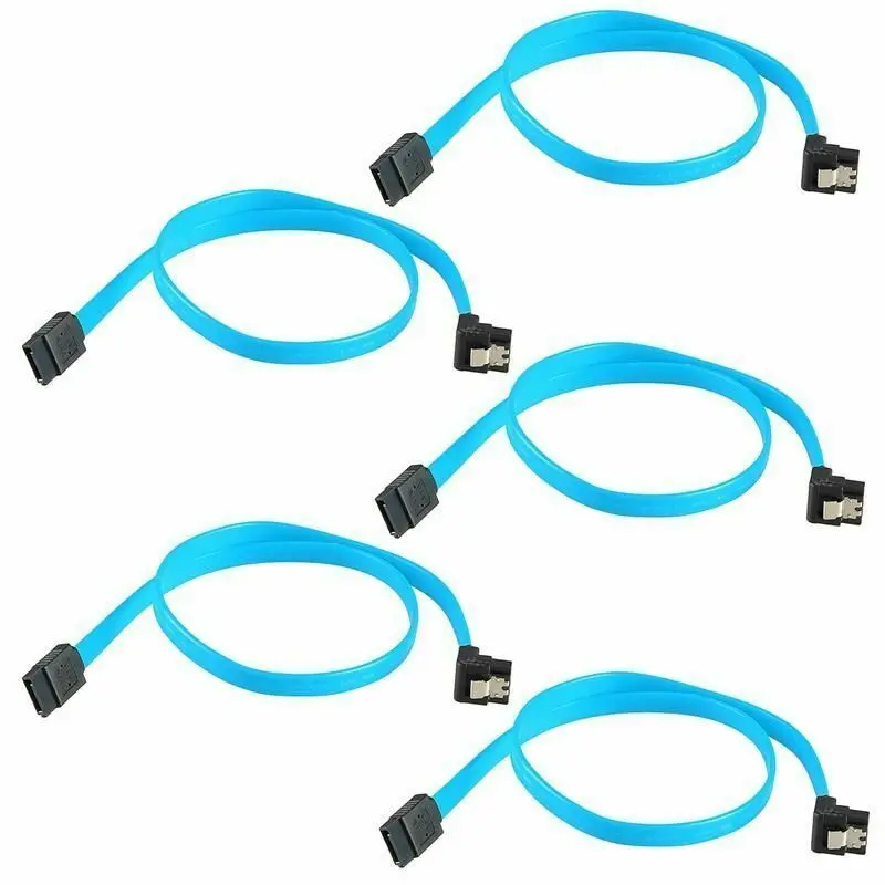 AB02 5Pcs SATA 3.0 Cable SATA3 III 6GB/S Right Angle 90 Degree for HDD Drive