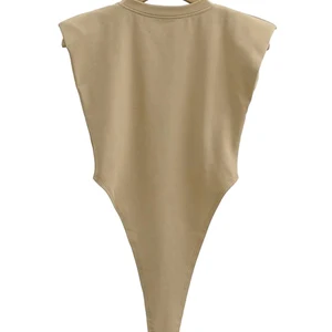 Bodysuit padded female shoulder sleeves, sexy summer tops-en, black and white bodycon, unique piece, white 10 Main Body Body Sales - №5