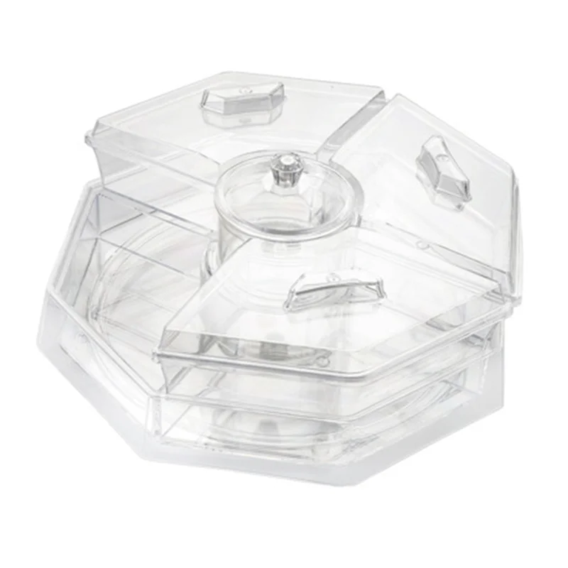 

BHTS-Rotating Chilled Serving Tray Cold Food Buffet Server For Fruit, Vegetable, Appetizer, Shrimp