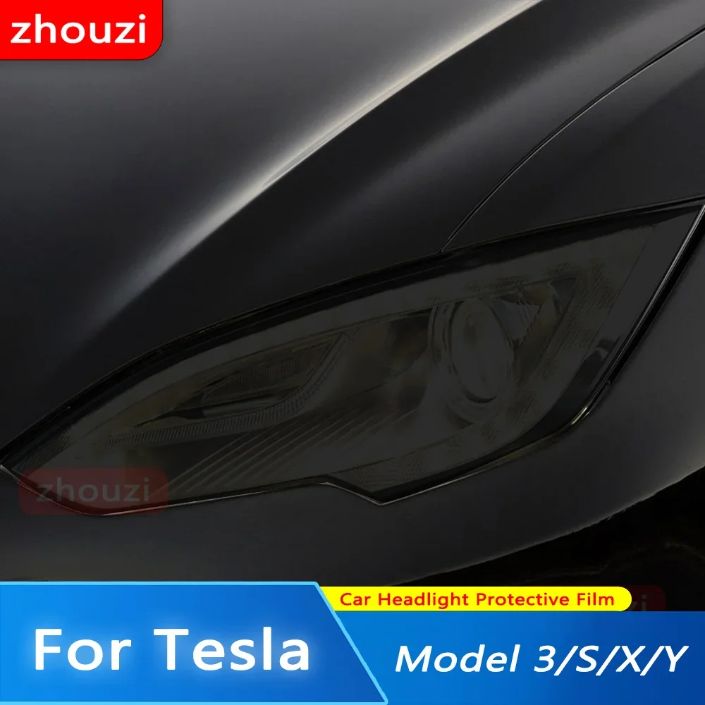 

Для Tesla Model 3 X Y S автомобильные фары оттенок дымчатая черная защитная пленка защитная прозрачная наклейка из ТПУ аксессуары 2 шт.