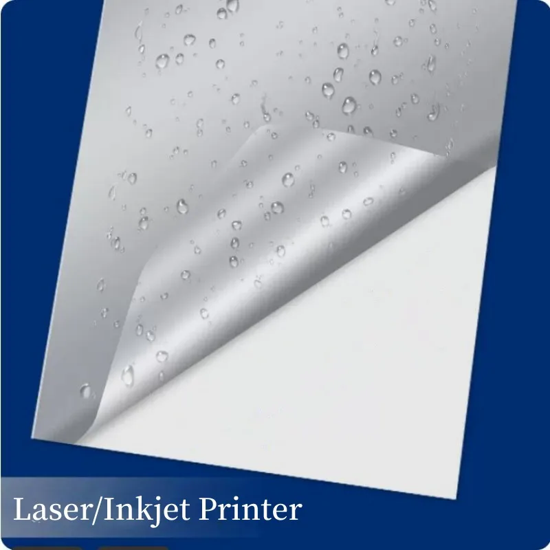 

Matte Silver PET Sticker Label Printing Paper Adhesive Photo Paper Waterproof laser PP Synthetic Paper For Inkjet Laser Printer