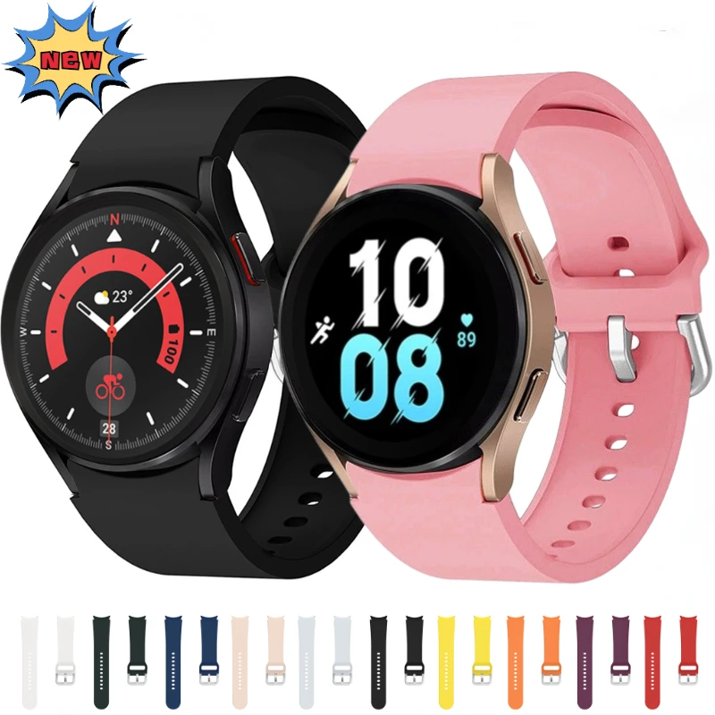 

20mm Silicone Strap for Samsung Galaxy Watch 5 Pro 45mm 6 5 4 40mm 44mm Bracelet for Watch 6 4 Classic 43mm 47mm 42mm 46mm Band