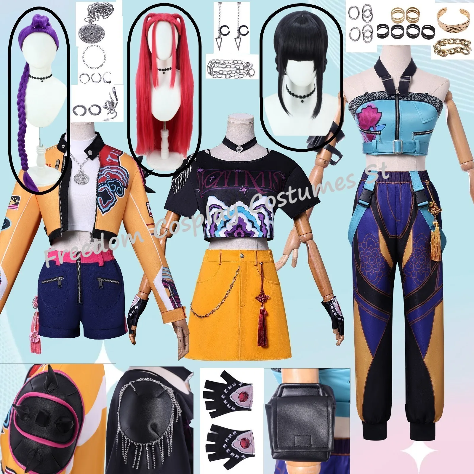 

In Stock Rumi Zoey Mira Cosplay Costume【XS-3XL】Women Halloween Carnival Costume Wig Rumi Cosplay suit