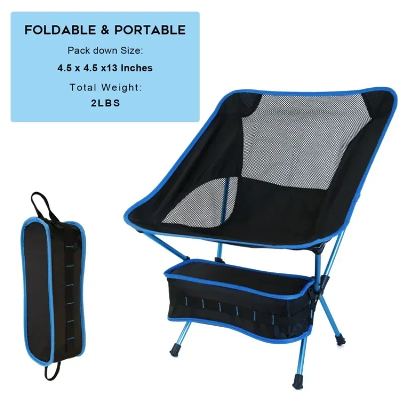 Silla plegable portátil desmontable con forma de luna, silla ultraligera para acampar al aire libre, playa, pesca, viajes, senderismo, Picnic,