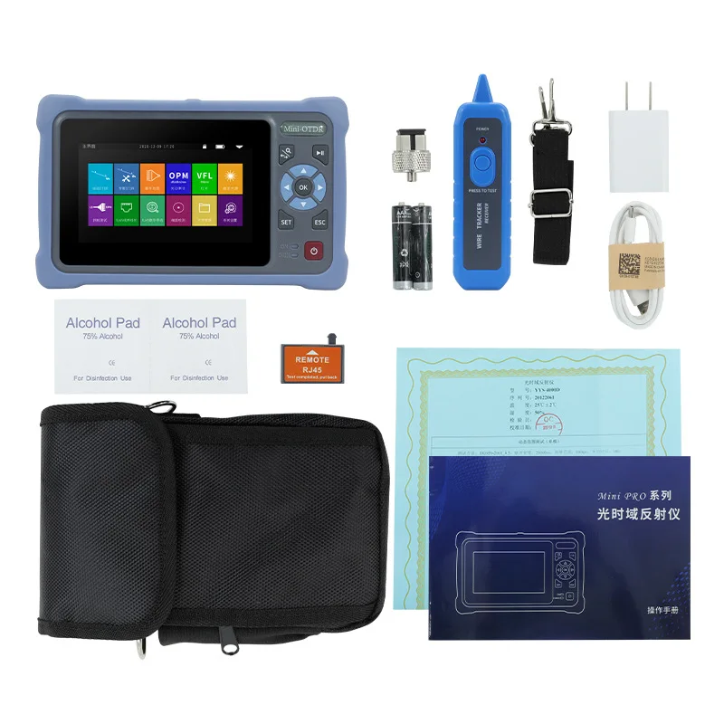 MT-8649 12 in 1 FTTH OTDR Launch Cable Box Single-Mode Multi Mode Test Optical 100km Fiber Length Breakpoint Tester OTDR