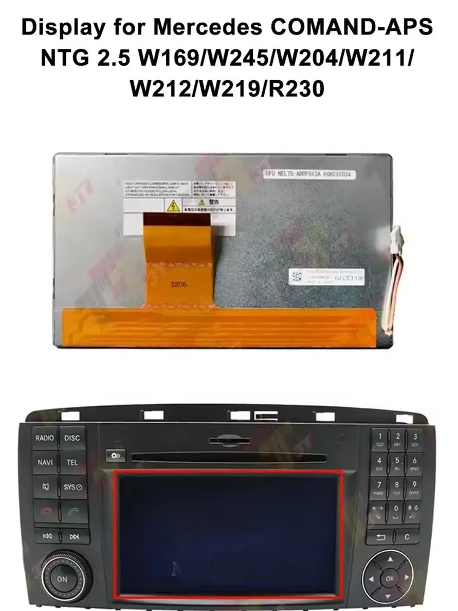 Dashboard Display for Mercedes COMAND-APS NTG 2.5 W169 W245 W204 W211 W212 LTA065B0F0F