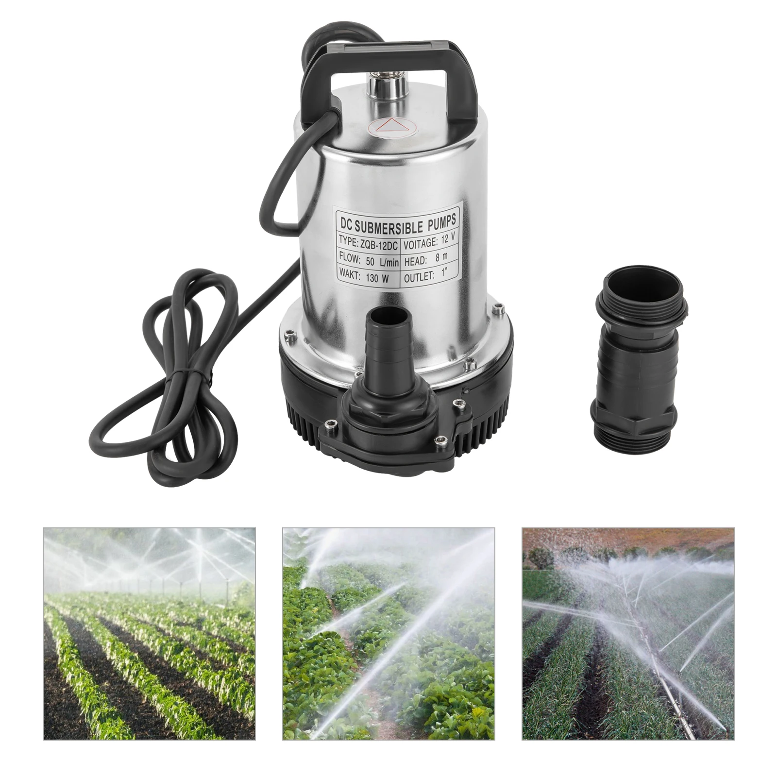 Submersible Pump 160W 3000rpm Speed Low Noise 26.25ft Maximum Lift DC 12V Submersible Pump for Deep Wells River