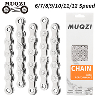 MUQZI Bike Chain 8 9 10 11 12 Speed 116 126 Links Bicycle Chain 1/2 x 11/128 Inch 1/2 x 3/32 Inch