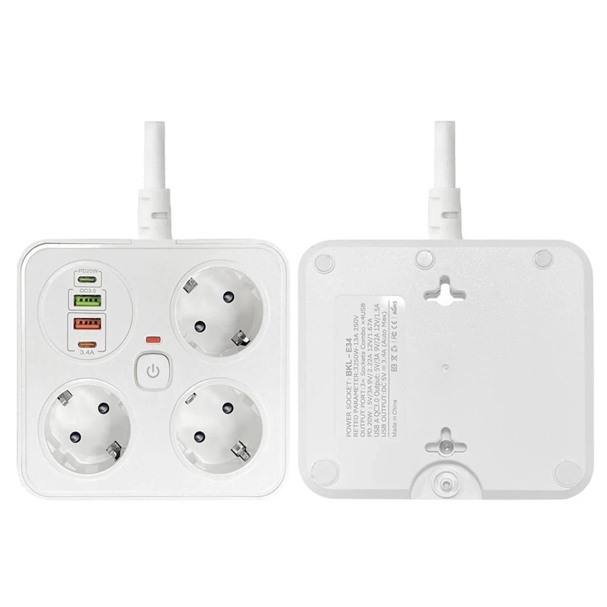Европейская розетка 3AC Розетка Многофункциональный удлинитель 2 Тип C Удлинитель