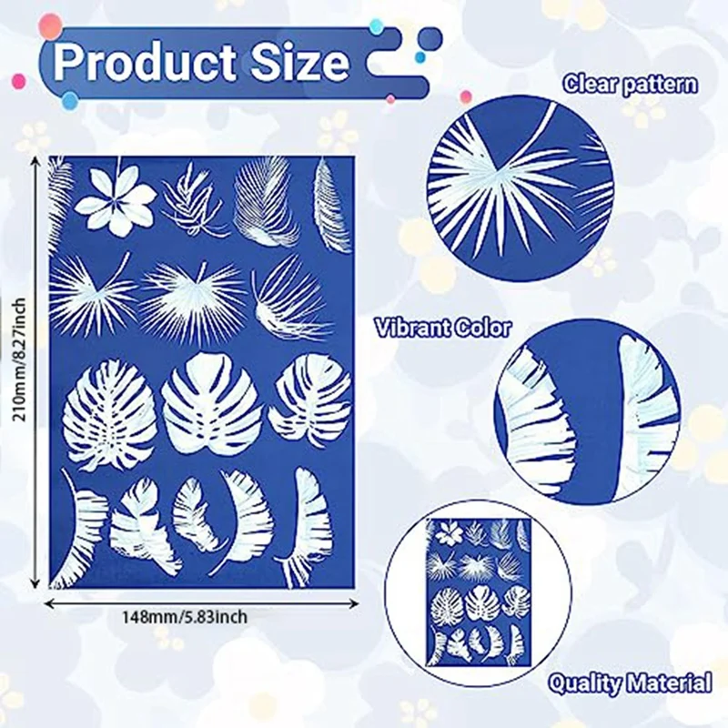 1Set cyanyotype Paper A5 Sunprint Art Kit High Sensitive Sun Paper Nature Sun Printing Kit verde chiaro