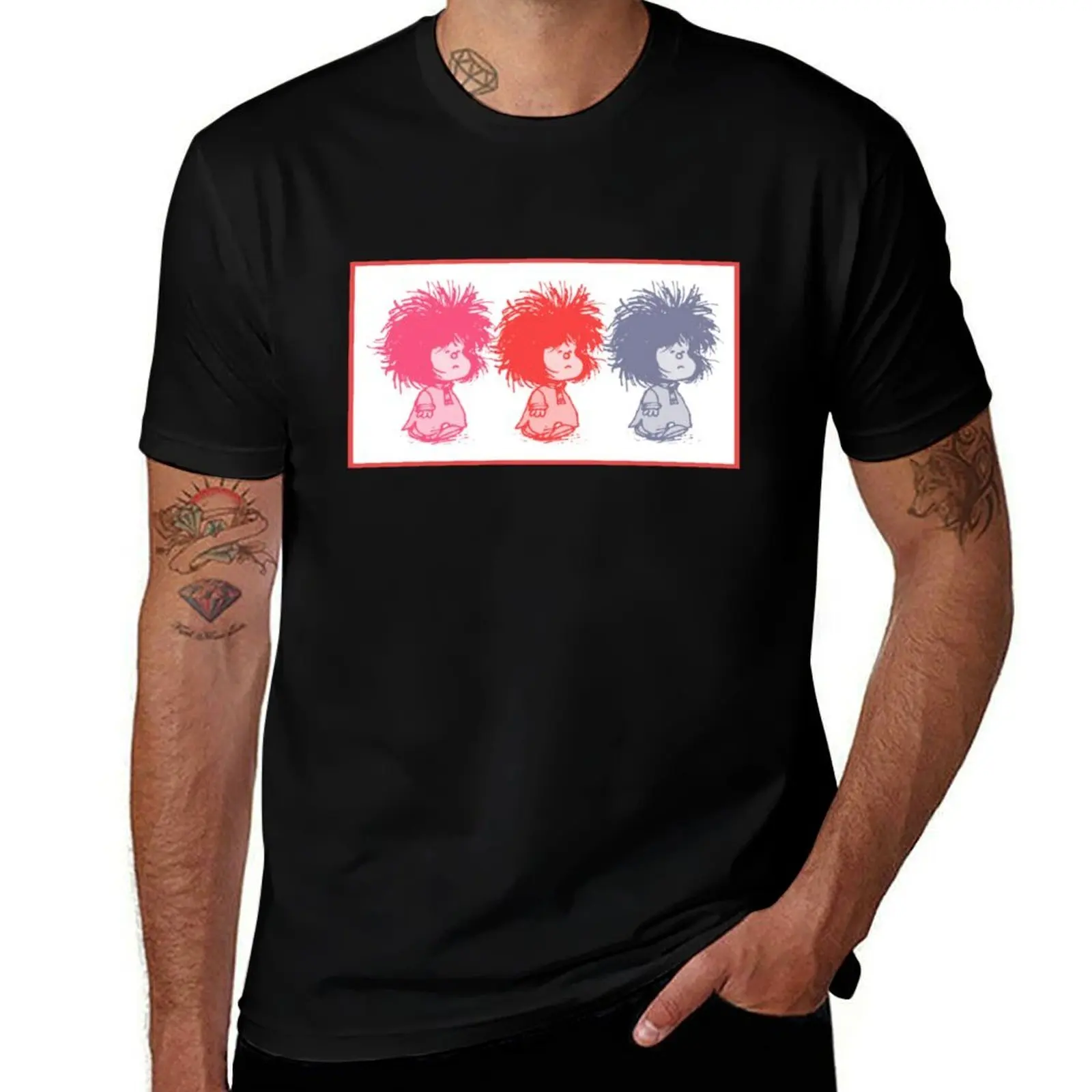 Футболка Mafalda в цветах, свободного кроя, с короткими рукавами, больших размеров