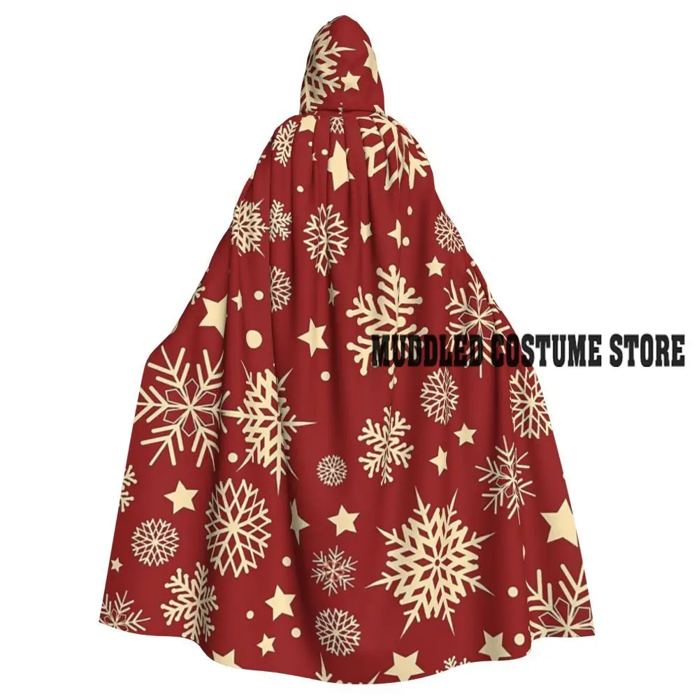 Weihnachten Schneeflocke Langer Kapuzenumhang Hexe Mittelalter Kostüm Cosplay Umhang Halloween Mantel Erwachsene Unisex