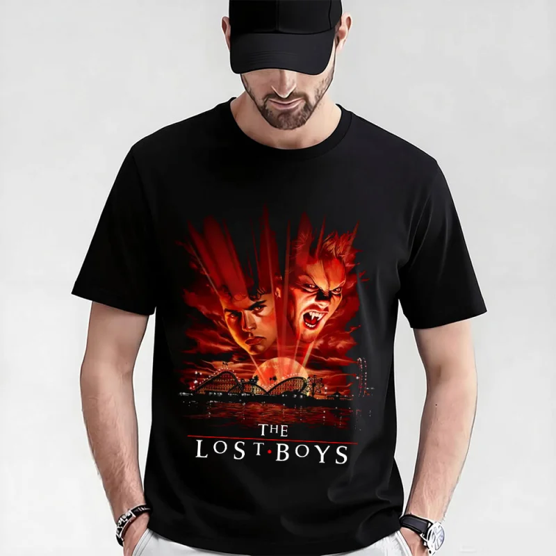 

0521 Horror Movie The Lost Boys (1987) Scary Vampire Gift T-shirts Santa Carla Boys Graphic Clothes Short Sleeve All size Tops