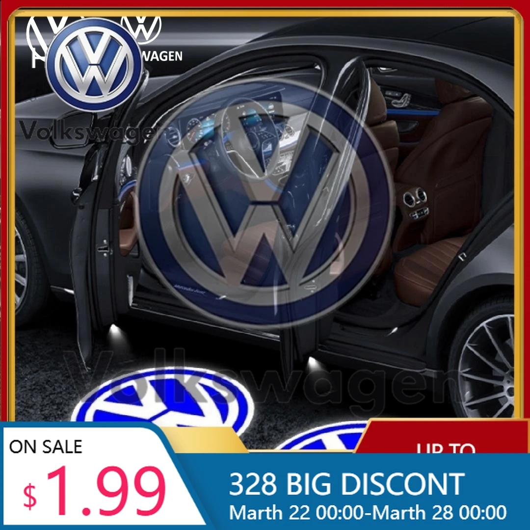 

Styling Mouldings For VOLKSWAGEN VW 2/4PCS Volkswagen Car Door Logo Light Projector Lamp Accessories For TIGUAN VW Golf 5 6 7 MK