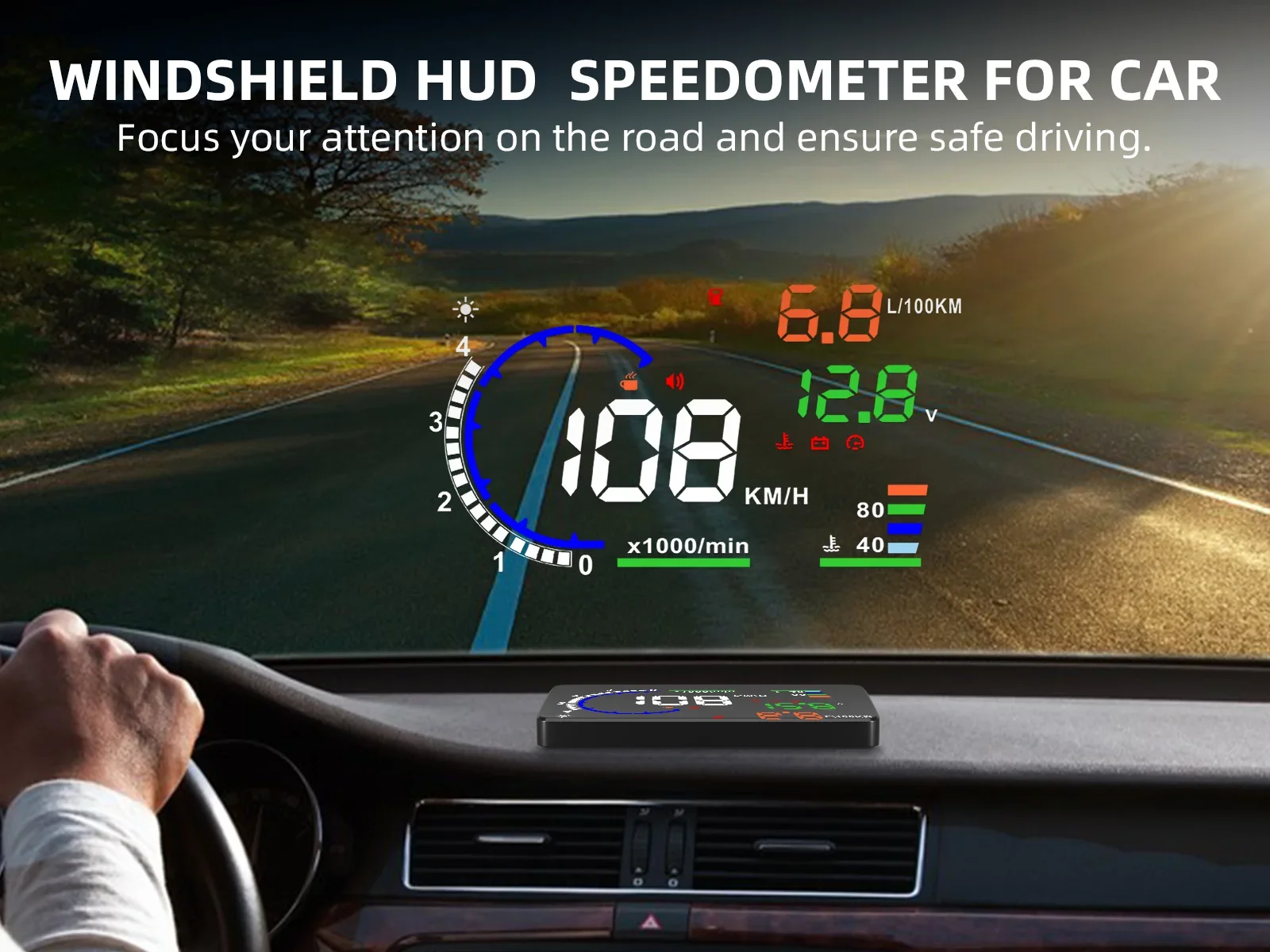 Auto Head-Up-Display RPM Tachometer A8 OBD HUD Head-up-Display Tachometer mit Geschwindigkeitswarnung Auto Elektronik Zubehör – Detail 4