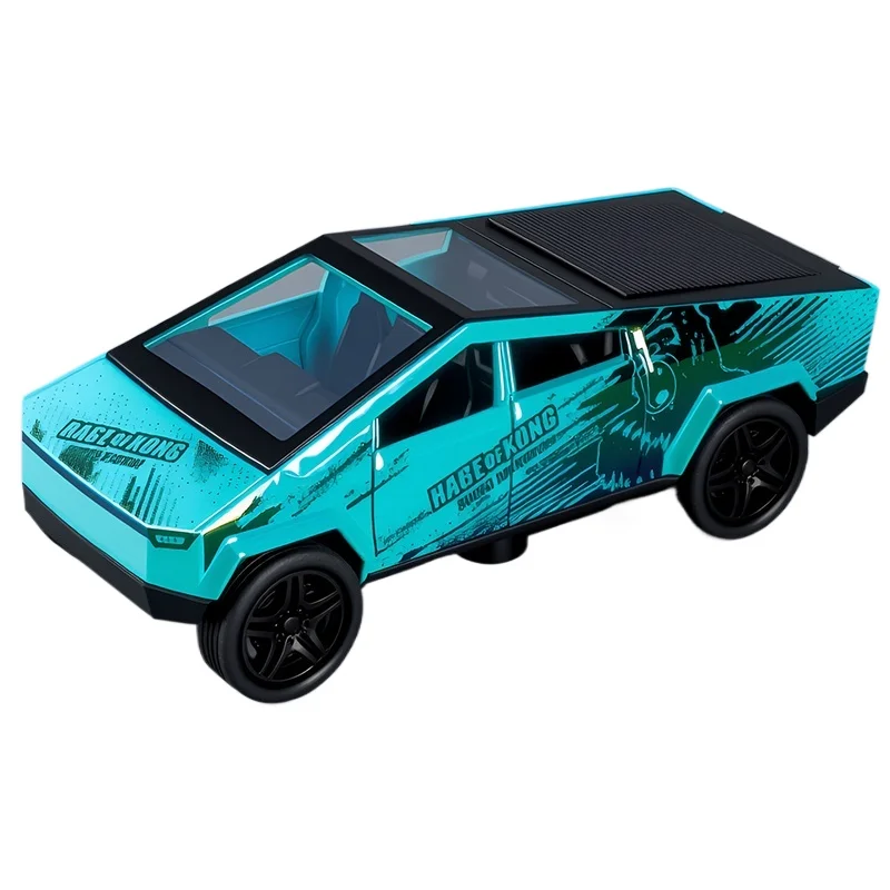 1:24 Cybertruck Model Silver Pickup Truck Diecast Metal Toy Cars with Sound and Light for Kids Age 3 Year image 6