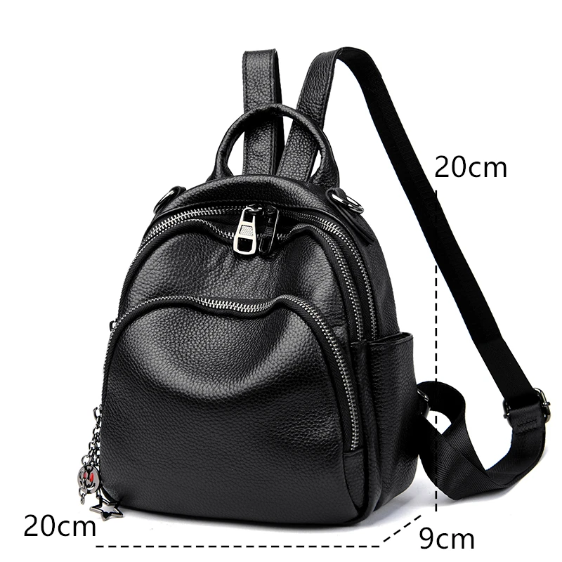 Imagem -04 - Mochila de Couro de Vaca Genuína para Mulheres Mochila de Viagem para Meninas Bolsa de Ombro de Alta Qualidade Moda Luxo