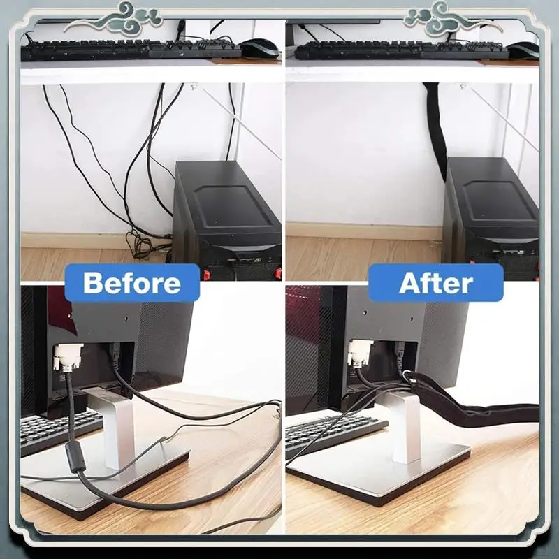 Premium 186 PCS Cable Organizer Kit With Cable Holder Wire Organizer Sleeve Cord Clips Roll Cable Organizer Straps For Desk Home