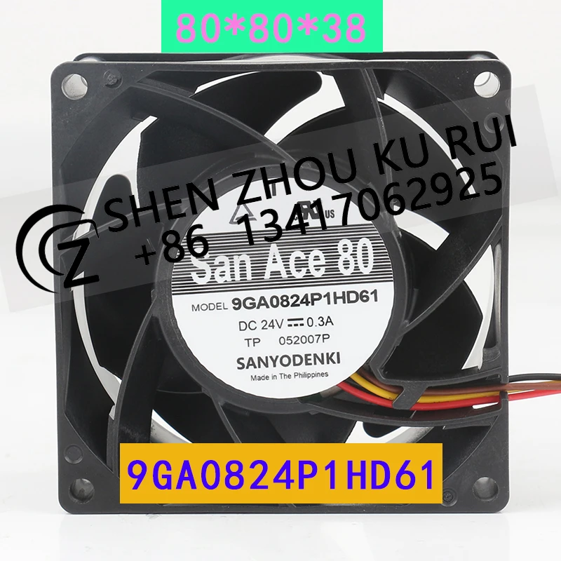 

Sanyo 5V 12V 48V DC24V 0.3A AC EC 8038 80X80X38MM 8CM 4-проводной серверный инвертор Высокий объем воздуха и низкий уровень шума 9GA0824P1HD61 Охлаждающий вентилятор