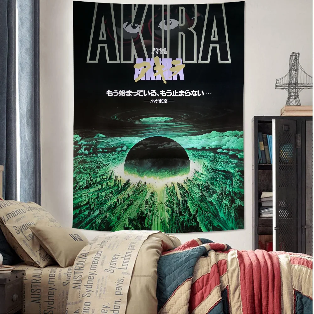 

A-Akira Movie Anime Tapestry Hippie Flower Wall Carpets Dorm Decor Wall Hanging Home Decor