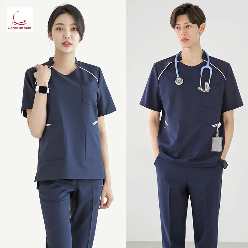 

New plastic doctor overalls split suit hand washing suit nurses' uniform Oral and Dental hand-brushing suit