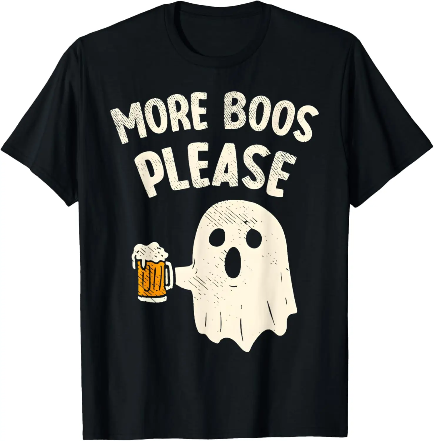 Retro More Boos Please Ghost Beer Halloween Costume Men Boys T-Shirt