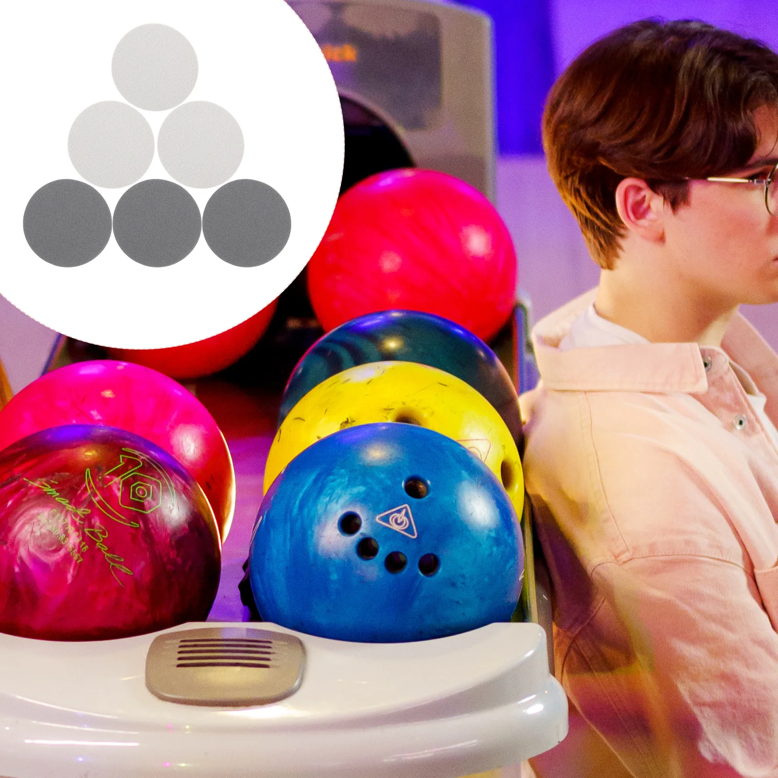 

6 шт. шлифовальные подушечки для боулинга, губка, наждачная бумага, полировальные чистящие подушечки, удобное многофункциональное оборудование для ухода за мячом для боулинга