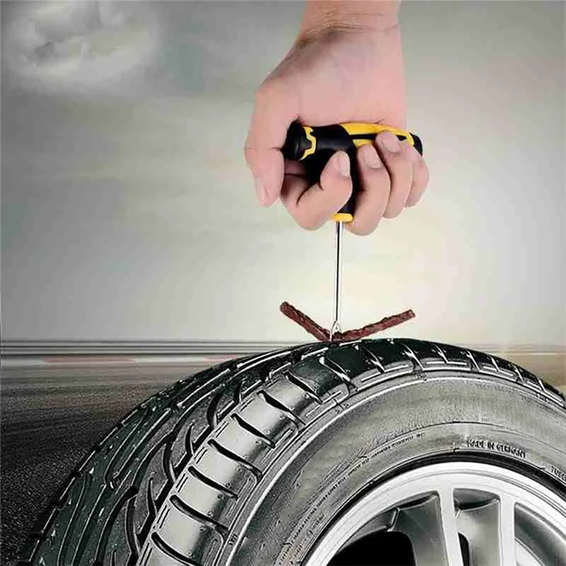 

Highly Recommended Car Tire Repair Kit Puncture Plug Tools Tyre Puncture Emergency For Tire Strips Stirring Glue Repair Tool Kit