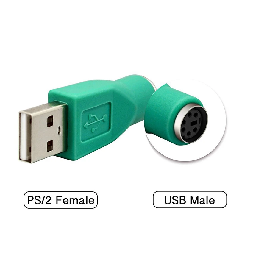 2 قطعة PS/2 أنثى إلى USB ذكر محول محول موصل للكمبيوتر لوحة المفاتيح الماوس #1