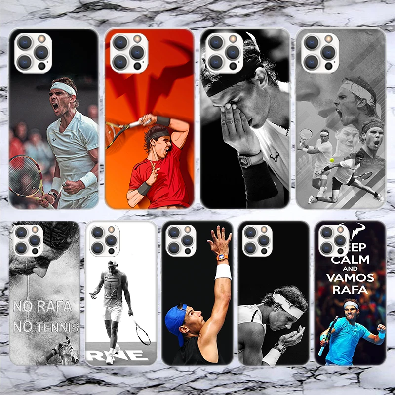 Rafael Nadal Tennis Soft Phone Case For iPhone 14 13 12 Mini 11 Pro Max 15 + X XR XS 7 Plus 8 6S 5S SE 2020 Pattern Cover