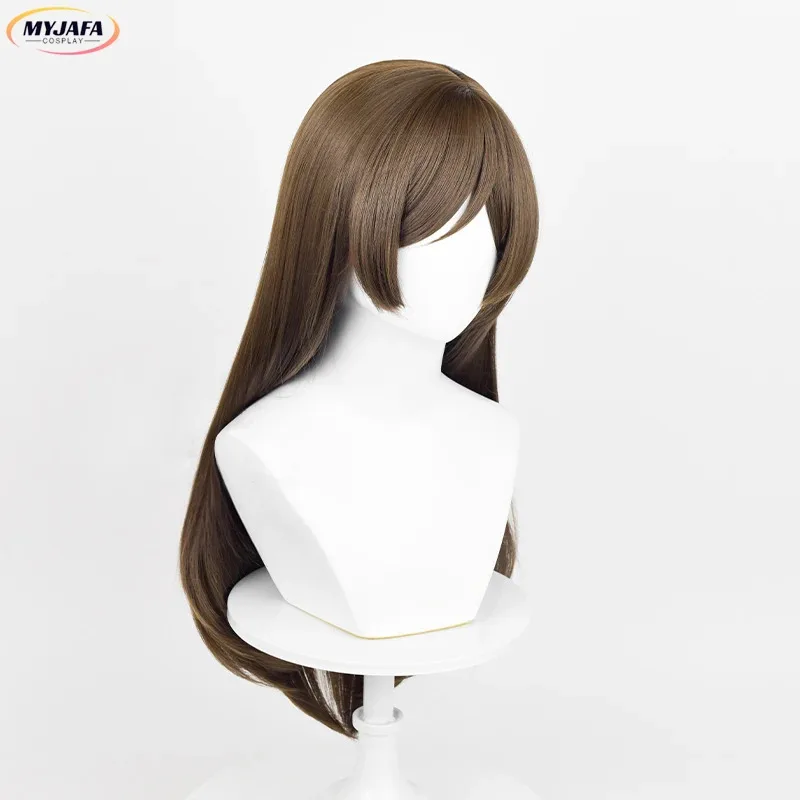 2025 موموزونو نانامي تأثيري أنيمي طويل براون مستقيم مقاومة للحرارة الاصطناعية الشعر لعب الأدوار الباروكات + غطاء شعر مستعار