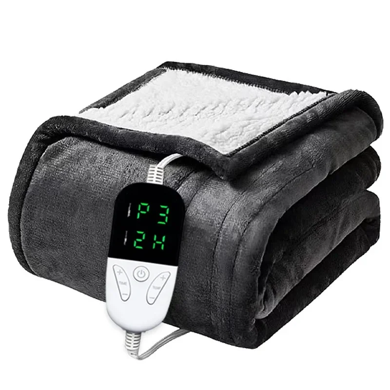 

Electric Blanket Flannel Blanket Mattress Winter Machine Washable Double Layer Temperature Control Warmer Heated Throw Blanket