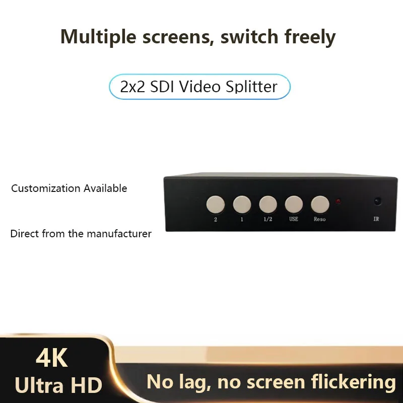 SDI Video Splitter distributor Screen splitting 2 in 2 Out Multimedia multiviewer Converter Industrial Video Signal Distributor