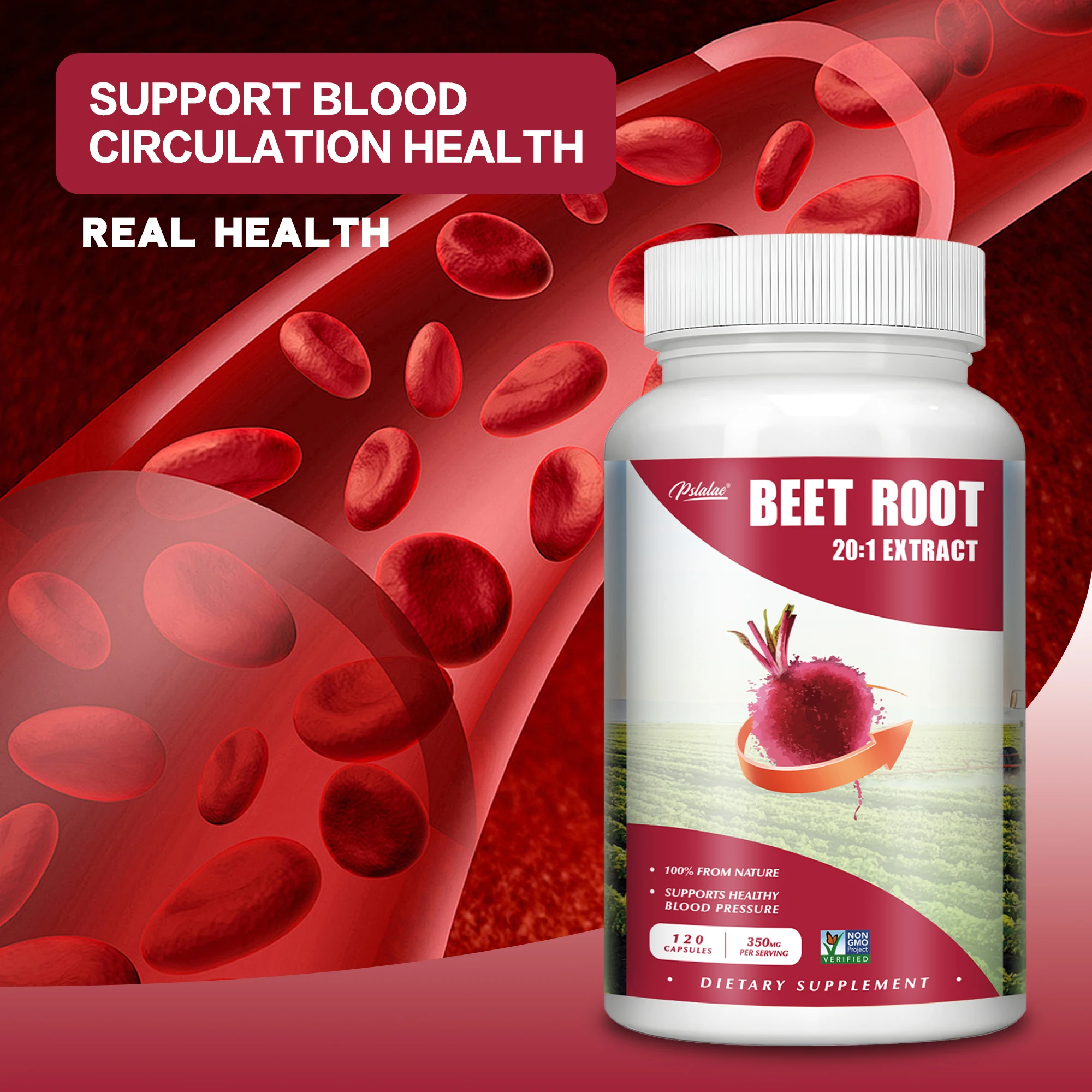 

Beet Root - Supports Heart Health, Circulation,Digestive System and Immune System - 120 Capsules