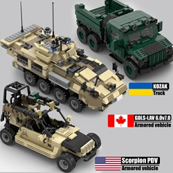 MOC US Military Armored Vehicle Building Blocks Kit Rolling Thunder Desert Reconnaissance Truck Soldiers Army Carrier Bricks Toy