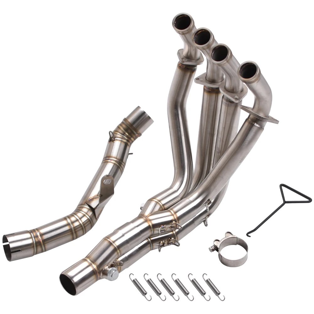 

51mm Full Exhaust System with Header Link Pipe for Kawasaki Z900 Ninja 900 2017-2024 Steel Tips
