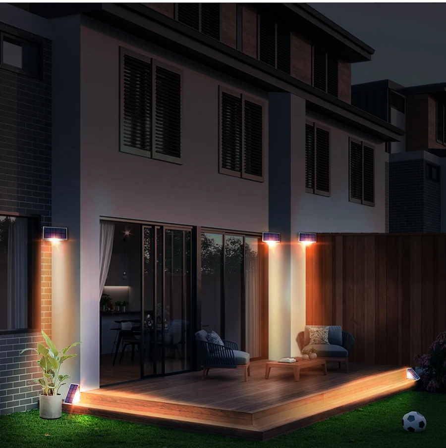 LED Step Lamp Stair Light Outdoor IP67 Waterproof Solar Light With Lens Anti-theft Design Decor Lighting For Garden Deck Path