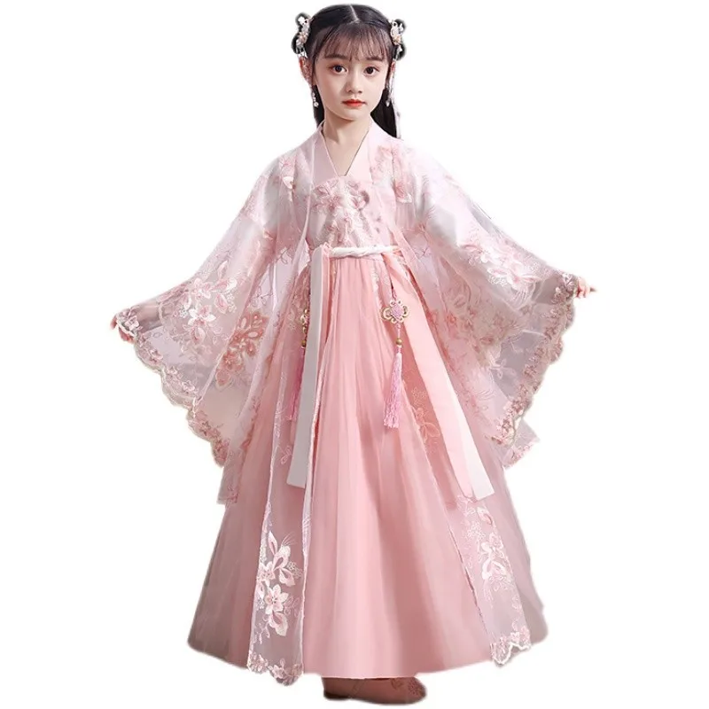 Menina moderna hanfu estilo chinês vestido de halloween fada crianças roupas vestidos tradicional cosplay crianças traje meninas vestidos