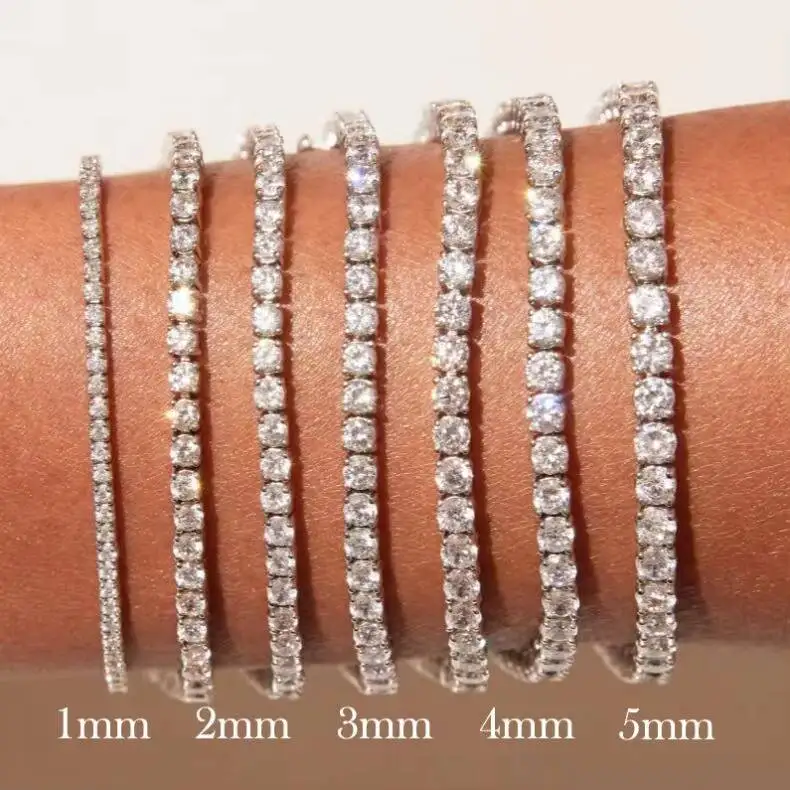 Moissanite S925 IGI Certified 18K Gold Lab Grown Diamond Tennis Bracelet Chain Men Women Lab Created Diamond Adjustable