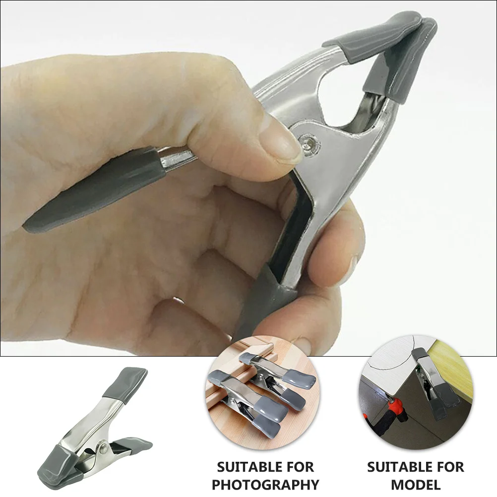 

6pcs 4 Inch Heavy Duty Backdrop Spring Clamps For Photography Canvas Muslin Video Booth Reflectors 3Mm Thickened Iron Sturdy