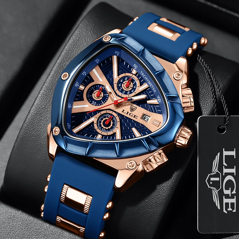 LIGE New Fashion Military Quartz Watch For Men Top Brand Luxury Men Watch Sport Waterproof chronograph Wristwatches Reloj Hombre