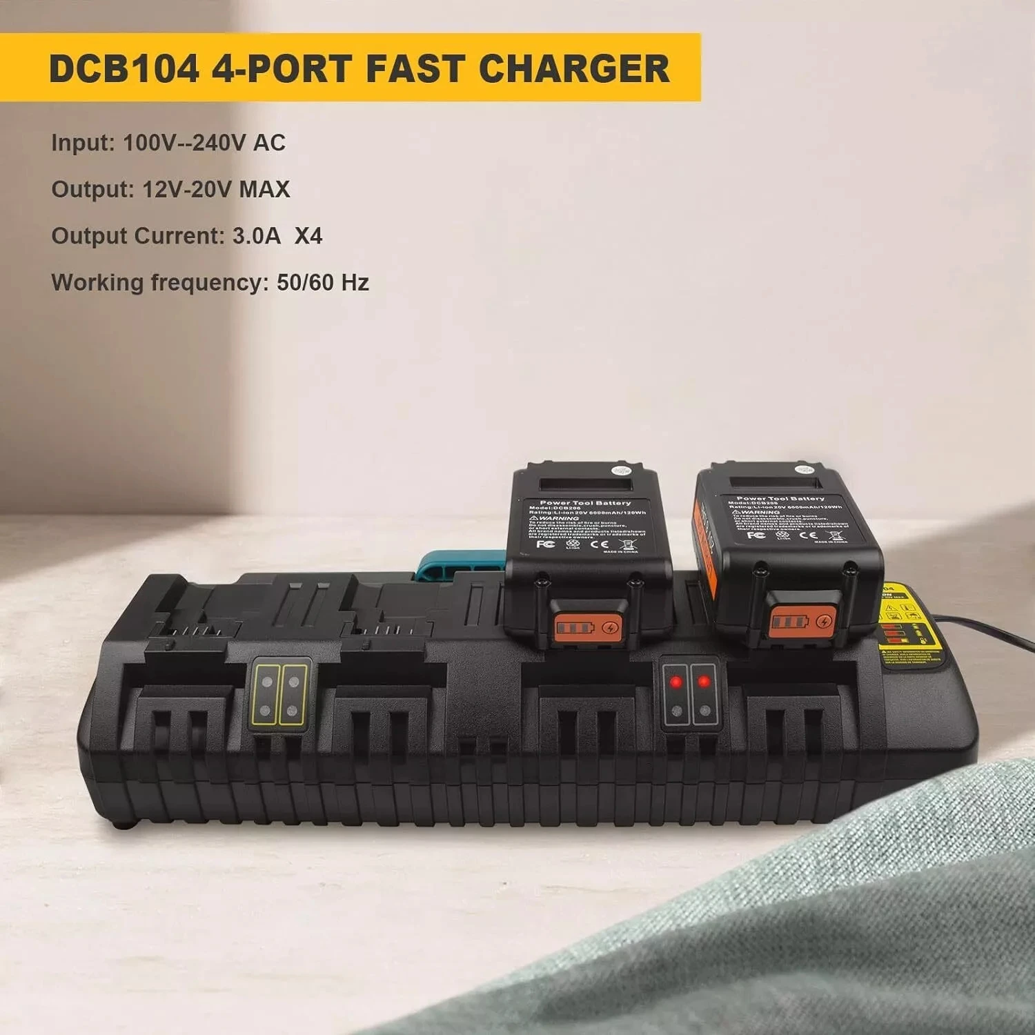 Li-Ion Battery Charger DCB104 DCB102 DCB118 DCB1418 For Dewalt 14.4V 18V 20V 60V Lithium Battery DCB140 DCB183 DCB200