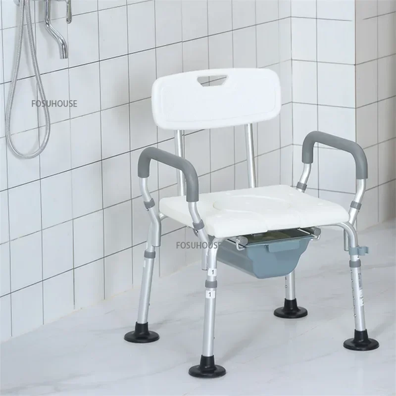 Anti-slip Bath Chair Squatty Potty and Shower Chair 6 Gears Height Adjustable Elderly Safe Seat Shower Stool Home Furniture M